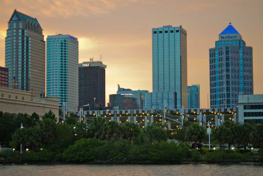 Test Shots of  downtown Tampa  from Harbor Island.
