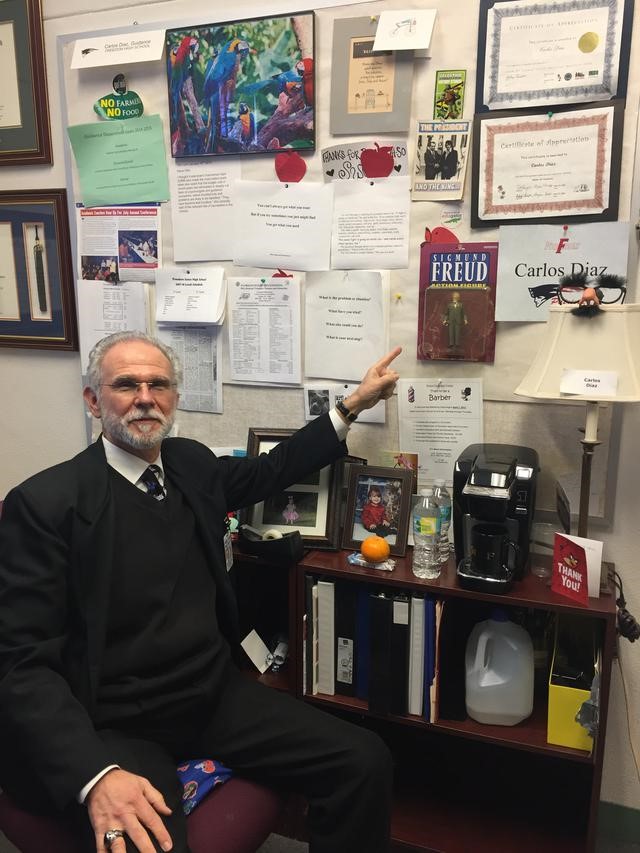 Dr. Diaz in his office. 