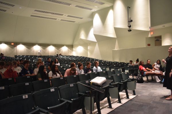 Key Club students meet for their first meeting of the season. 